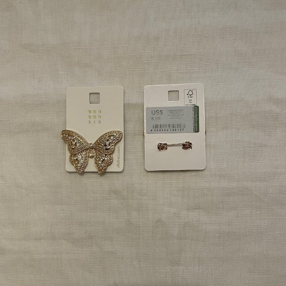 SIX brand Women's butterfly brooch